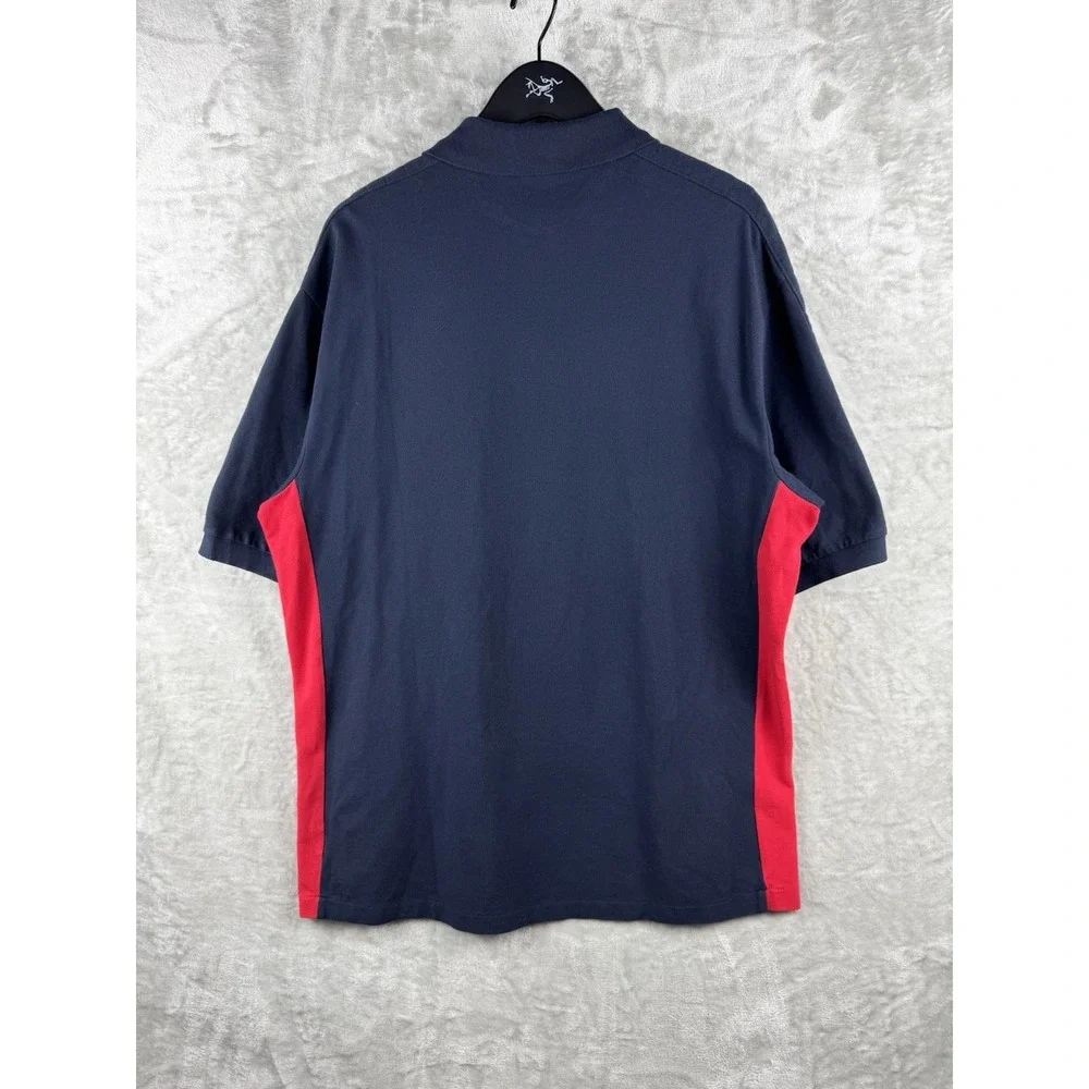 Polo Ralph Lauren Zip Snap Collar Polo Club Shirt Blue Mens Large Tall‎ Cotton